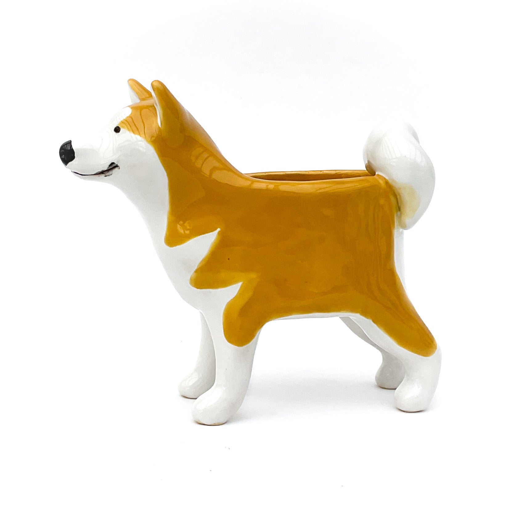 dog in plant pot Shiba Inu Dog Planter