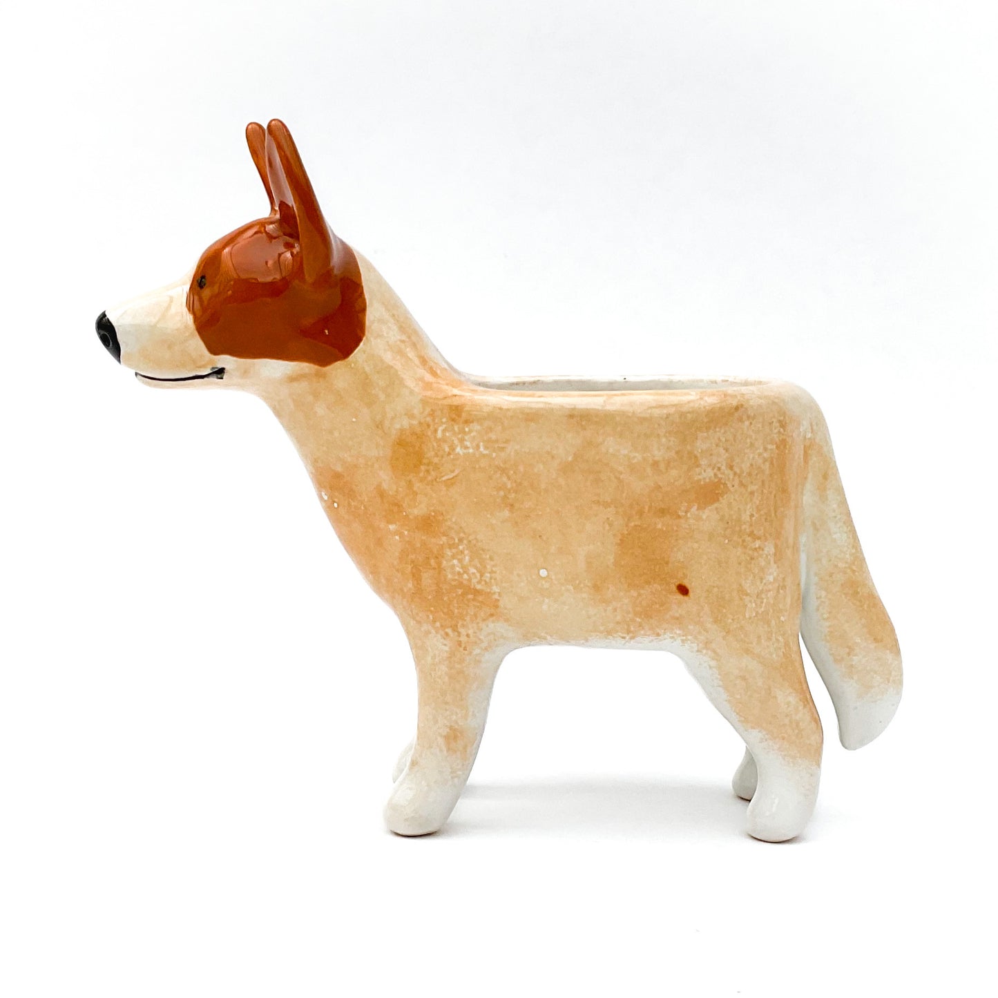 Red Heeler Dog Planter - Ceramic Dog Plant Pot