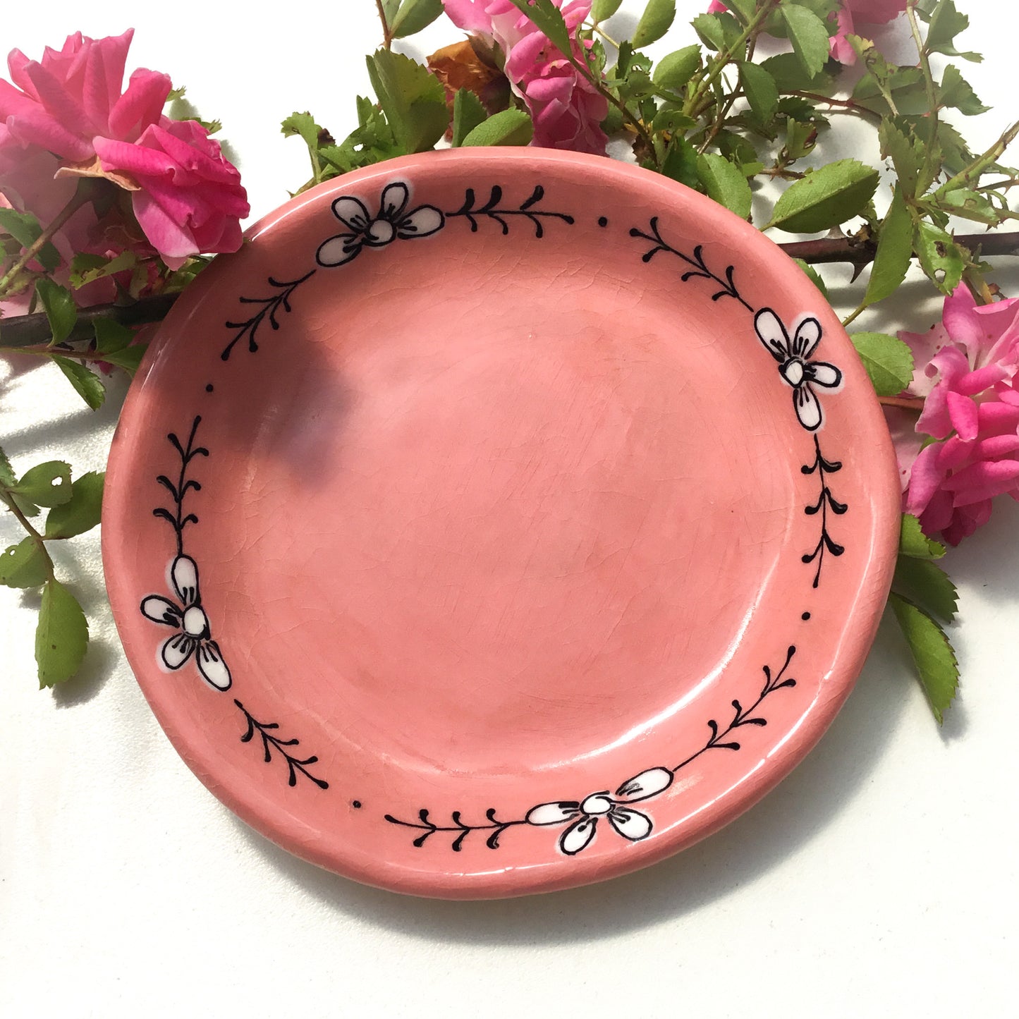Vintage Flowers Ceramic Notion Dishes