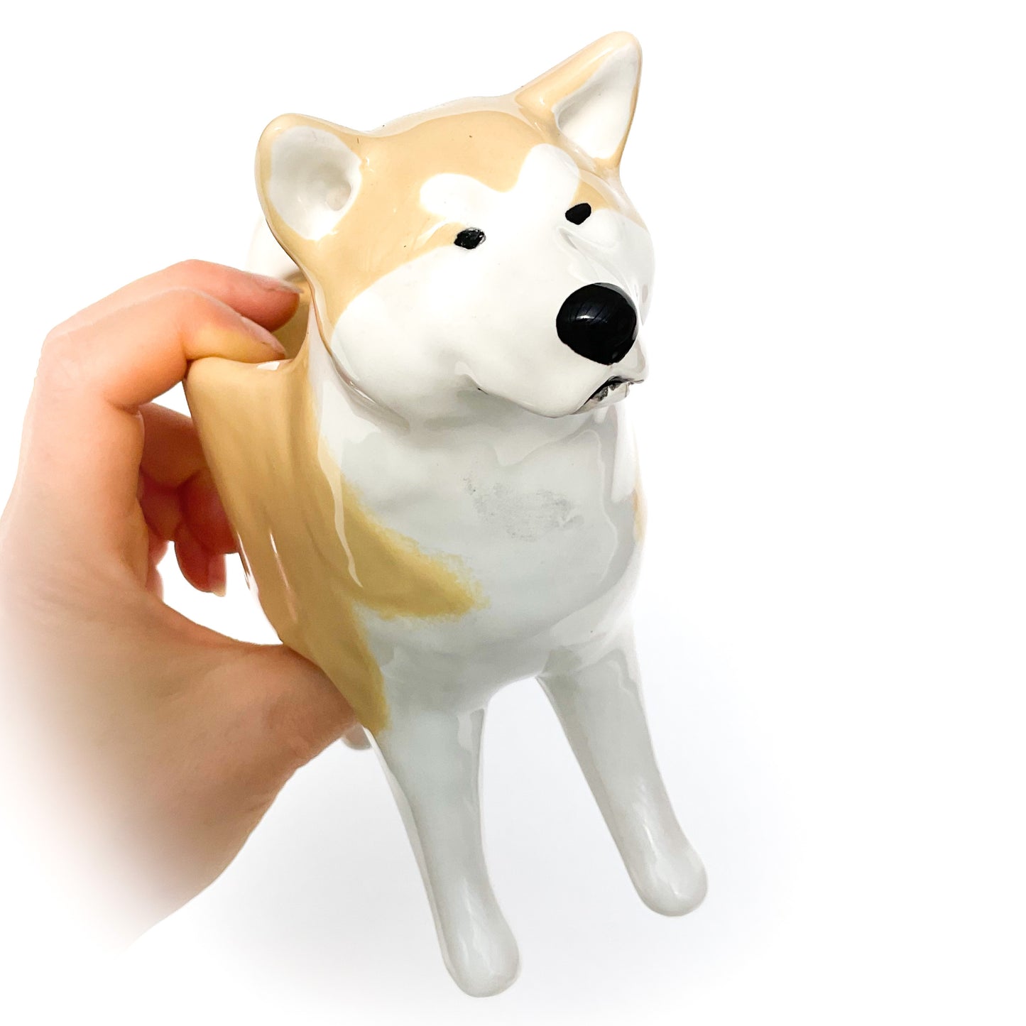 Akita Inu Dog Planter - Ceramic Dog Plant Pot