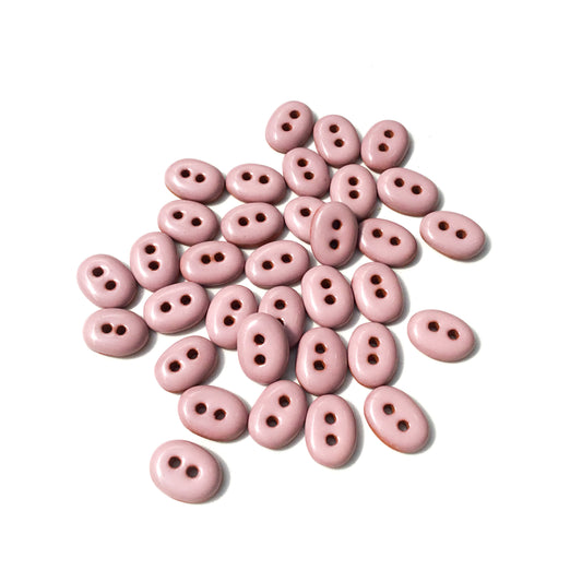 Dusty Pink Ceramic Buttons - Small Oval Buttons - 7/16" x 9/16"