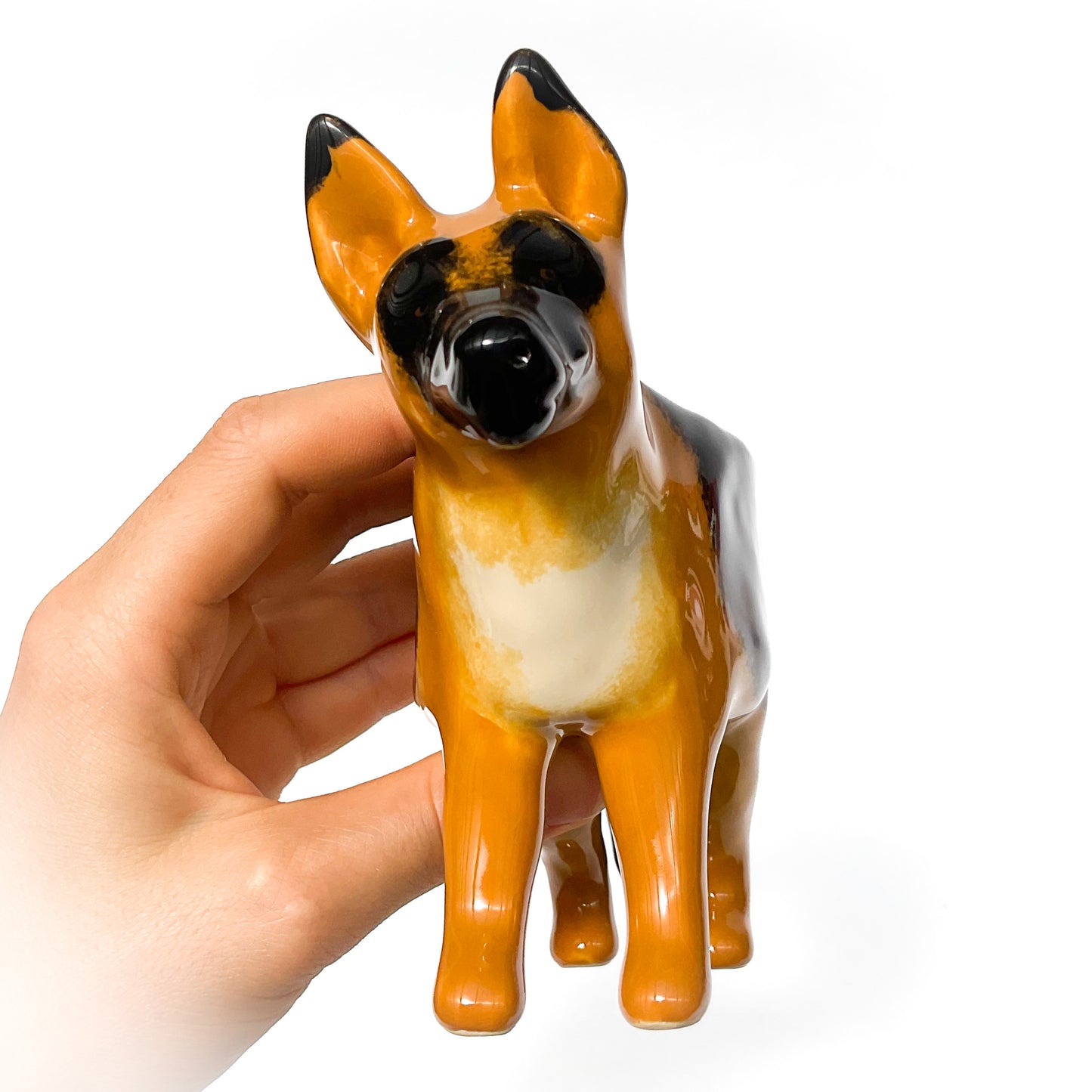 German Shepherd Dog Planter - Ceramic Dog Plant Pot