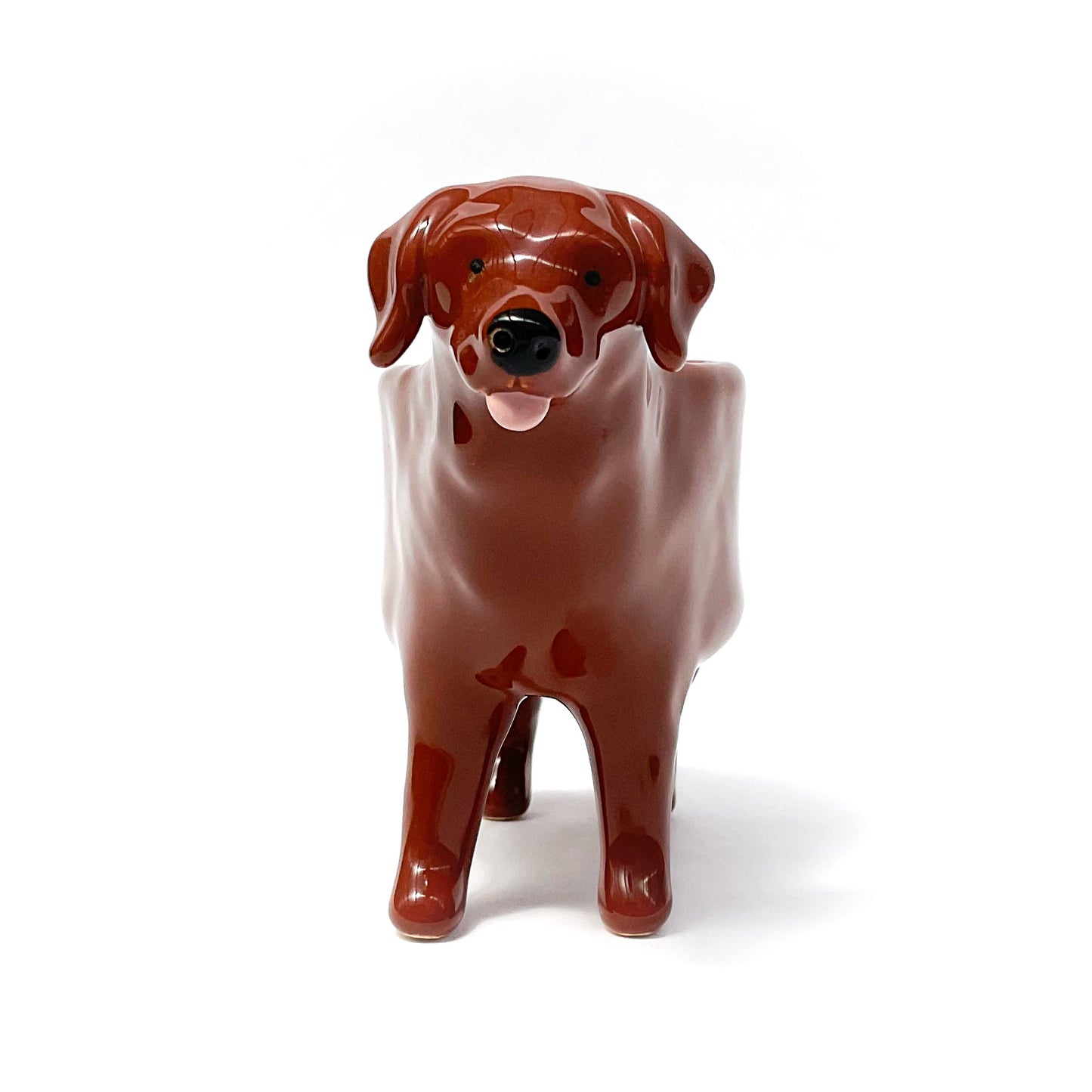 Chocolate lab Dog Planter - Ceramic Dog Plant Pot