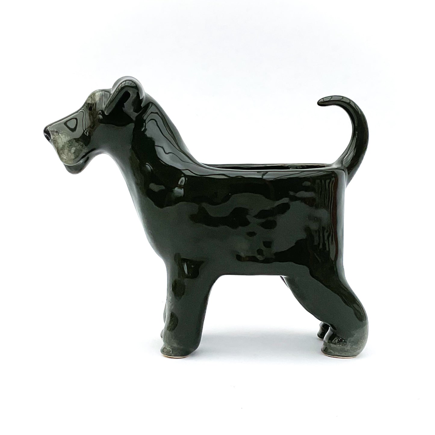 Miniature Schnauzer Dog Planter - Ceramic Dog Plant Pot