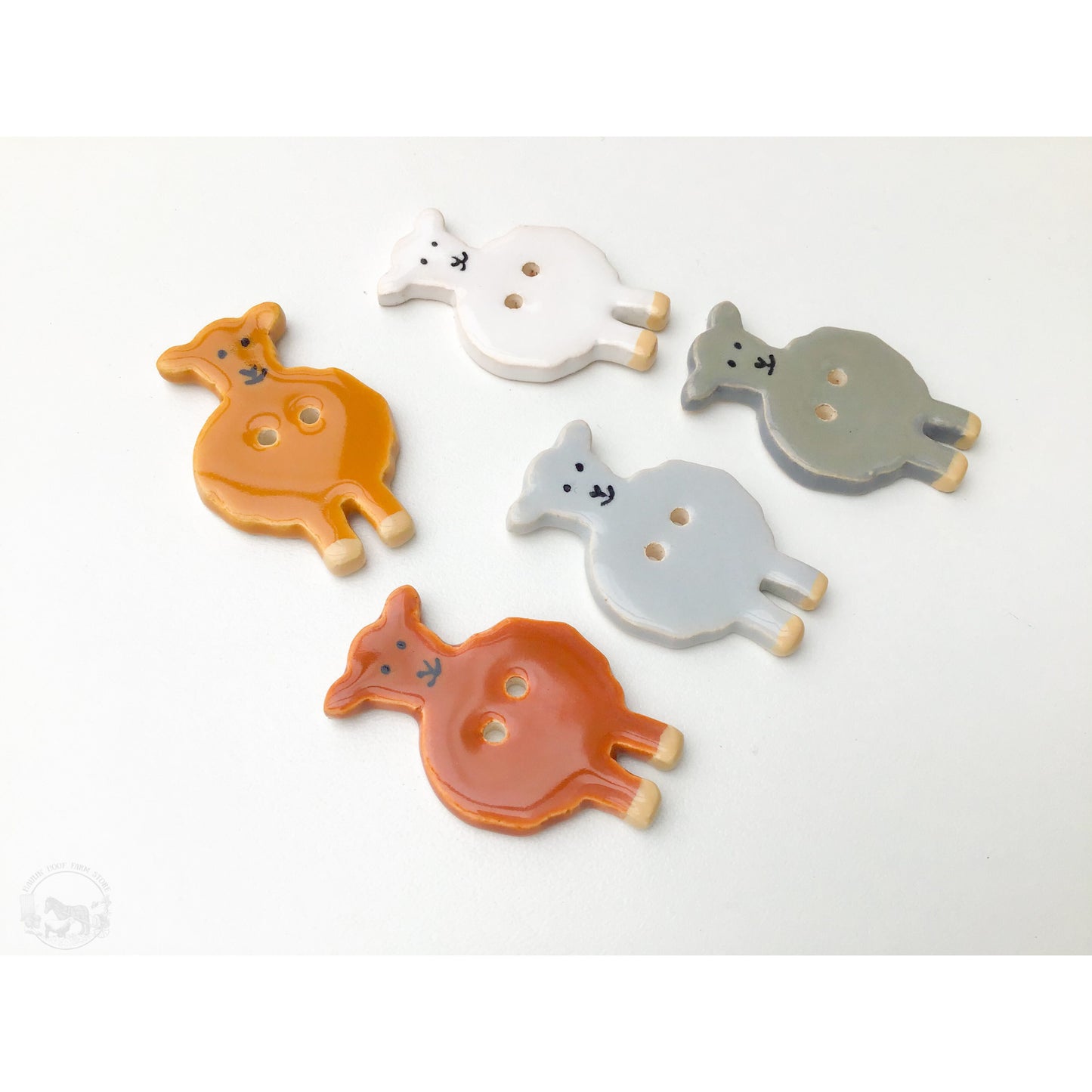 Wooly Friends Button Collection: Artisan Ceramic Sheep Buttons - Buttons for Sheep Lovers (ws-271)