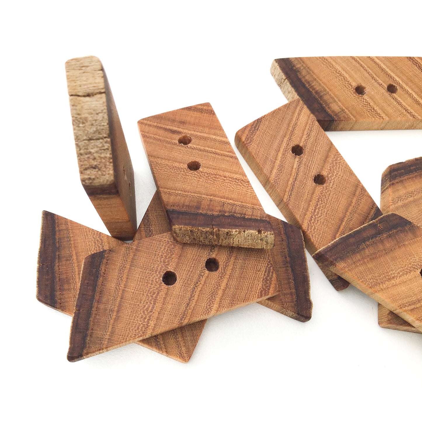 Rustic American Elm Wood Buttons - Live Edge American Elm Buttons - 3/4" x 1 1 5/8"