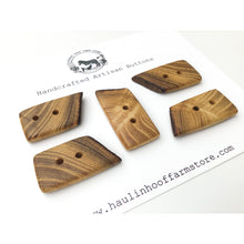 Load image into Gallery viewer, Black Locust Wood Buttons - Live Edge Wood Buttons - Wood Toggle Buttons - 3/4&quot; x 1 1/2&quot; - 5 Pack