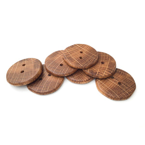 Oak Wood Buttons - Oak Buttons with Bright Rays - 1 3/8"