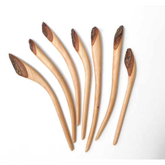 Live Edge Maple Wood Shawl & Sweater Pins - Wooden Hair Pins