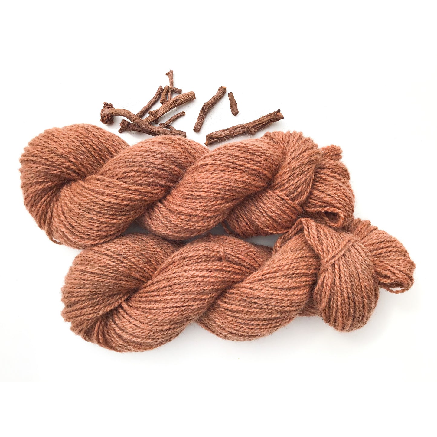 Madder Root Dyed Wool Yarn - Plant Dyed Wool Yarn 2-Ply - Worsted Weight 3.75 oz