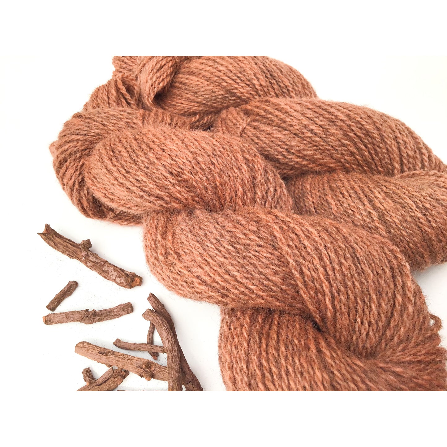 Madder Root Dyed Wool Yarn - Plant Dyed Wool Yarn 2-Ply - Worsted Weight 3.75 oz