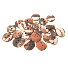 Load image into Gallery viewer, Raw and Rustic Tri-Colored Ceramic Buttons - Earthy Clay Buttons - 3/4&quot; to 7/8&quot;