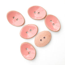 Load image into Gallery viewer, Oval Ceramic Buttons - Light Coral Pink Clay Buttons - 5/8&quot; x 7/8&quot; - 6 Pack
