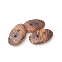 Load image into Gallery viewer, Black Locust Wood Buttons - Oval Wood Toggle Style Buttons - 3/4&quot; x 1 3/16&quot; - 3 Pack