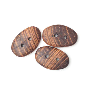 Black Locust Wood Buttons - Oval Wood Toggle Style Buttons - 3/4" x 1 3/16" - 3 Pack
