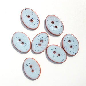 Speckled Blue Oval Clay Buttons - 5/8" x 7/8" - 7 Pack (ws-209)