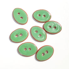 Load image into Gallery viewer, Grassy Green Oval Clay Buttons - 5/8&quot; x 7/8&quot; - 7 Pack (ws-93)