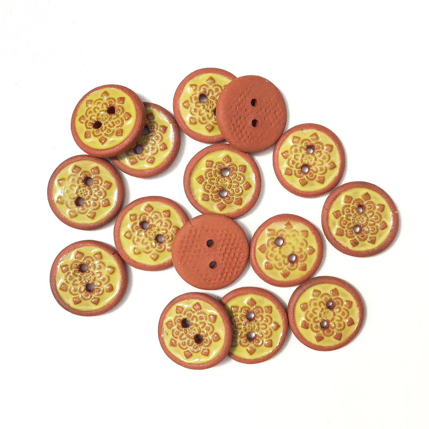 (Wholesale Accounts Only) 9/16" Mandala - round edge - red clay (ws-48)