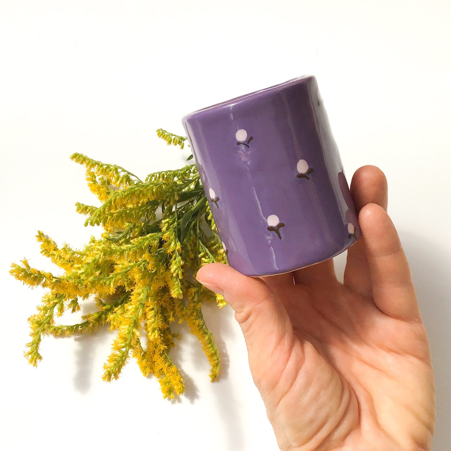 Purple Bud Vase - Pencil Holder - Decorative Ceramic Vessel