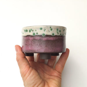 Handcrafted Ceramic Planter - Lavender & Cream with Jade Green Speckles - Plant Pot