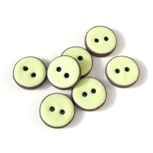 Pastel Green Ceramic Buttons - Light Green Clay Buttons - 3/4" - 7 Pack