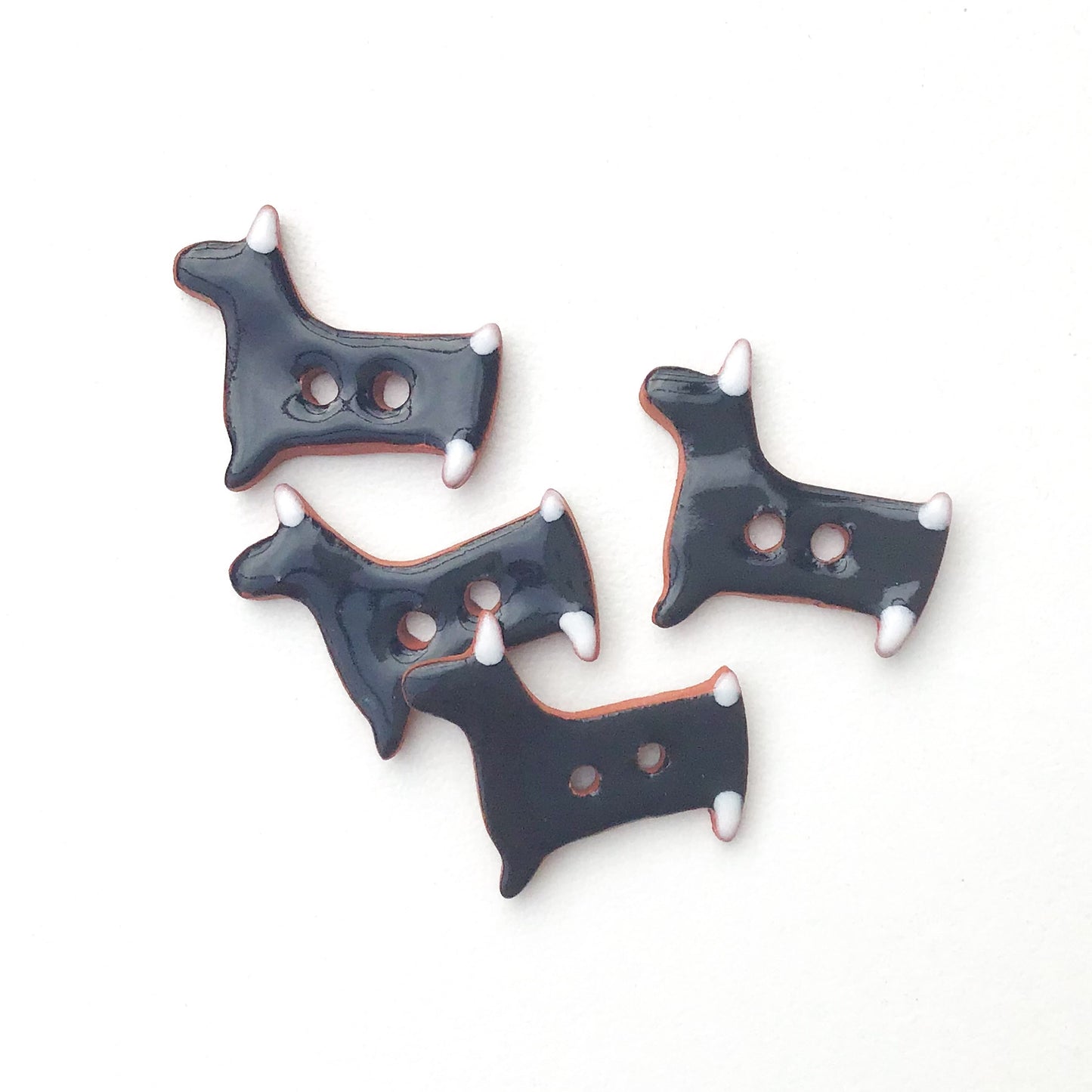 Terrier Dog Buttons - Ceramic Dog Buttons - 5/8" x 3/4" (ws-144)