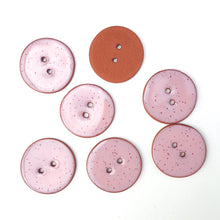 Load image into Gallery viewer, Speckled Pink Ceramic Buttons on Terracotta Clay - 1 1/16&quot; (ws-231)