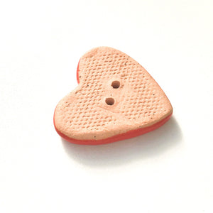 Chunky Red Heart Button - Ceramic Heart Button