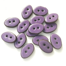 Load image into Gallery viewer, Purple Oval Clay Buttons on Black Clay - 1/2&quot; x 3/4&quot; (ws-175)
