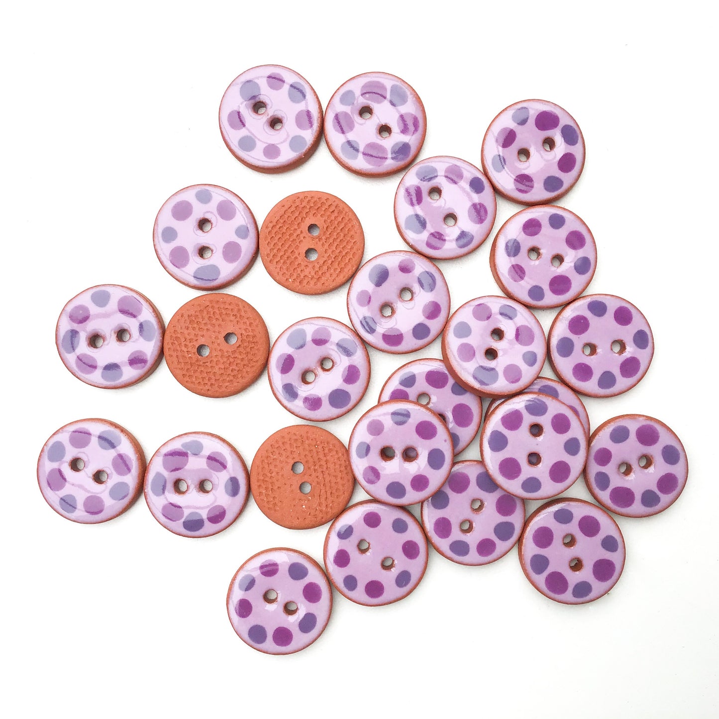 Purple Cobblestones Ceramic Buttons - Purple Clay Buttons - 3/4" (ws-169)