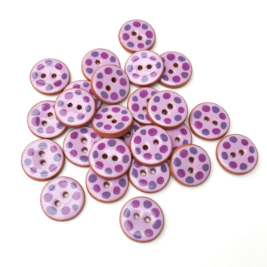 Purple Cobblestones Ceramic Buttons - Purple Clay Buttons - 3/4"