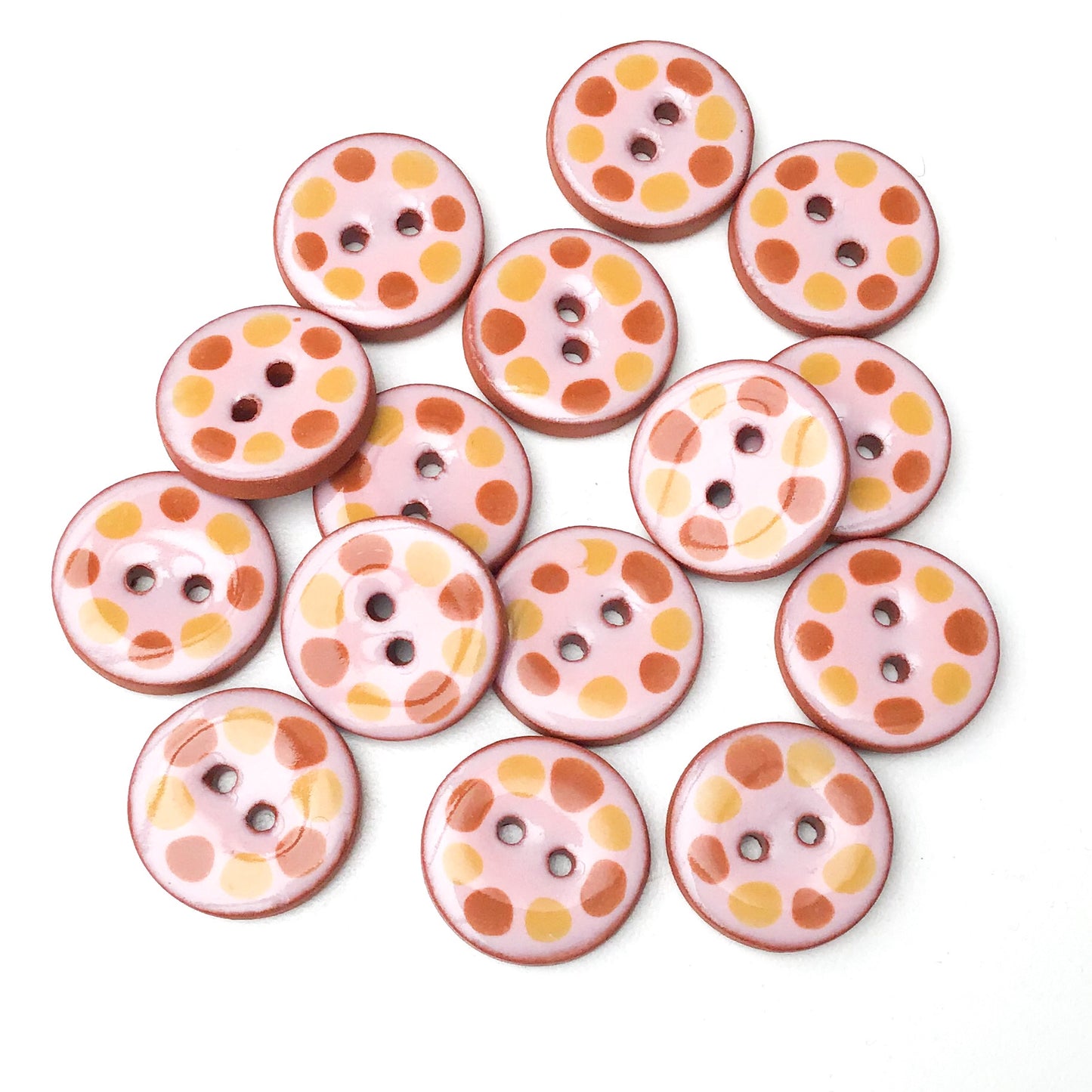 Pink Cobblestones Ceramic Buttons - Pink Clay Buttons - 3/4" (ws-161)