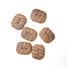Load image into Gallery viewer, Black Locust Wood Buttons - Rectangular Wood Buttons - 7/8&quot; X 1&quot; - 6 Pack