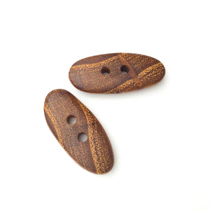 Black Locust Wood Buttons - Wooden Toggle Buttons - 9/16" X 1 1/4" - 2 Pack