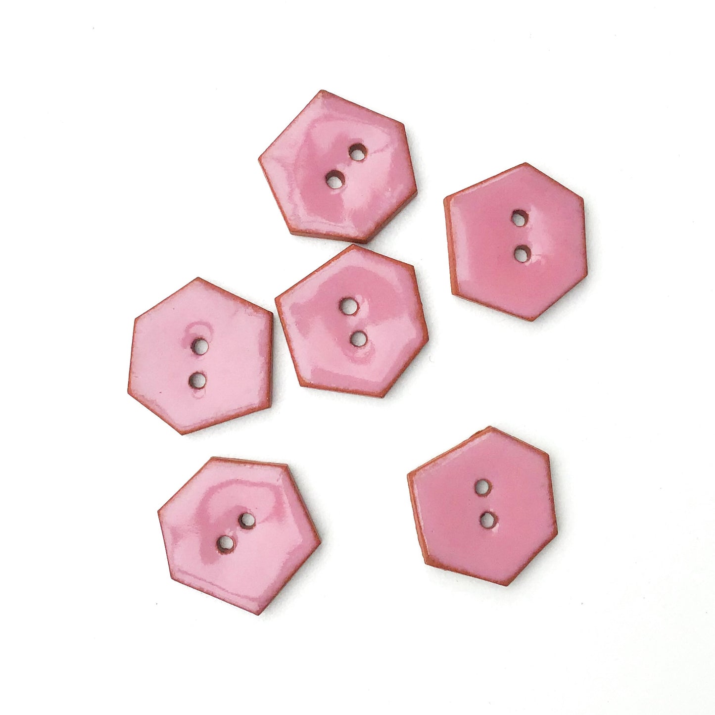 Mauve Geometric Buttons - Pinkish-Purple Ceramic Buttons -  3/4" - 6 Pack