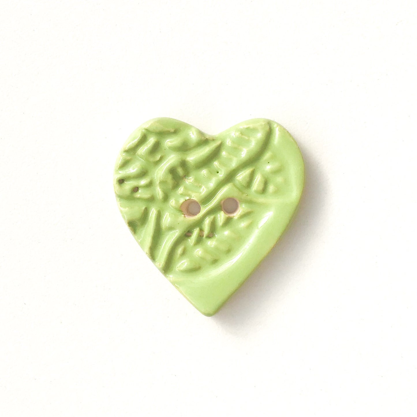Large Stamped Heart Buttons - Ceramic Heart Button - 1 3/8"