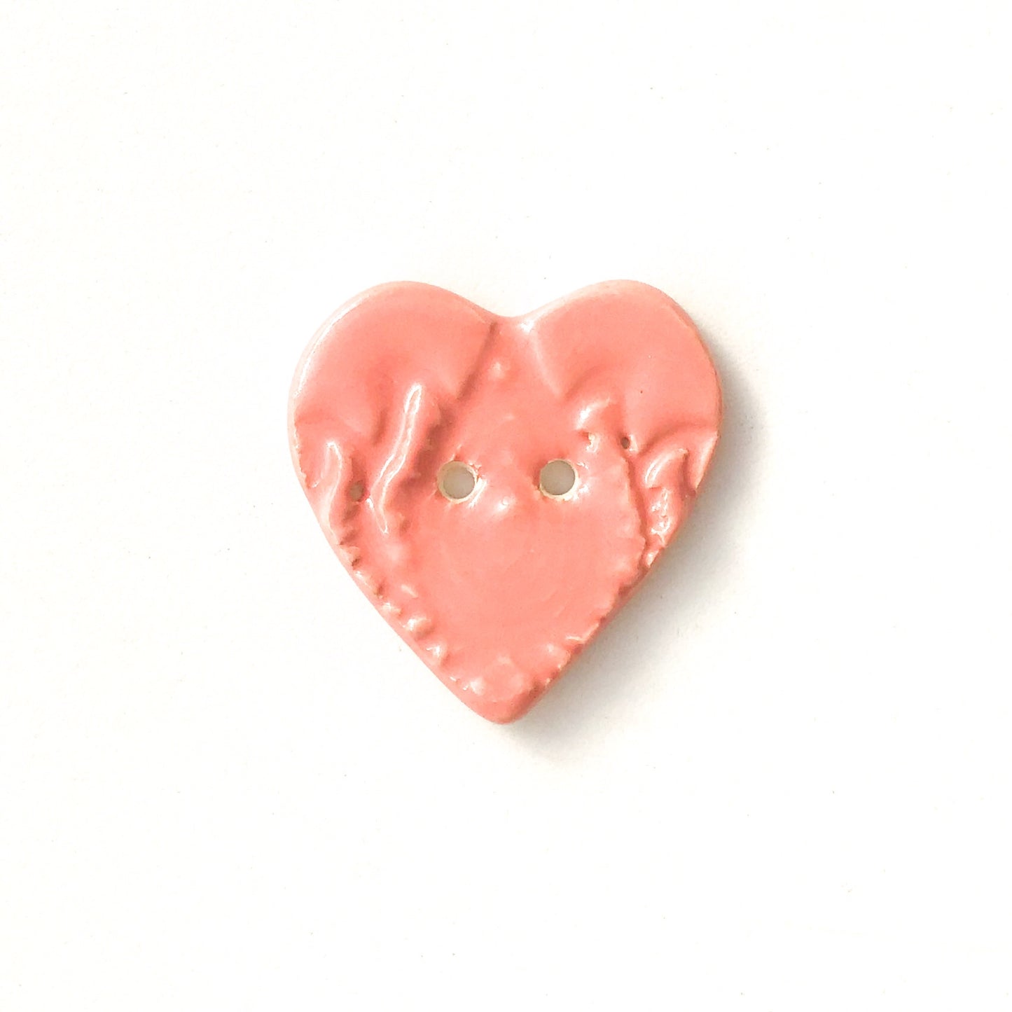 Large Stamped Heart Buttons - Ceramic Heart Button - 1 3/8"