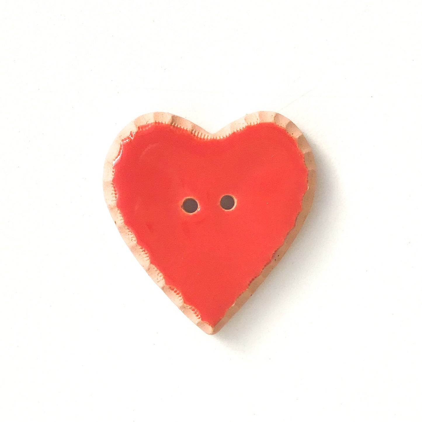 Decorative Red Heart Buttons - Ceramic Heart Button - 1 3/8"