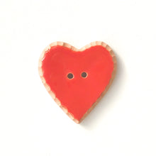Load image into Gallery viewer, Decorative Red Heart Buttons - Ceramic Heart Button - 1 3/8&quot;