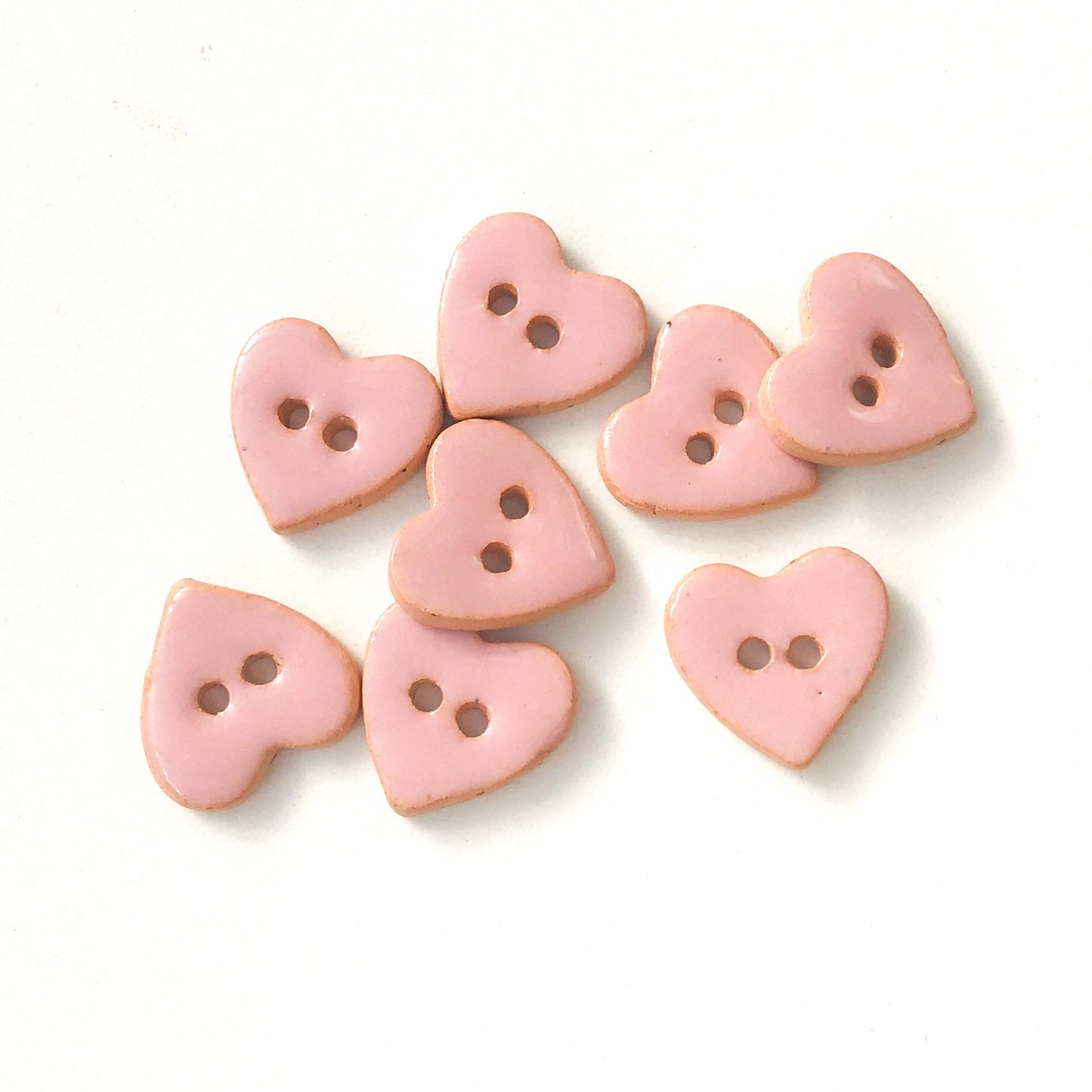(Wholesale Accounts Only) 5/8" x 9/16" heart - flat - brown clay (ws-196)