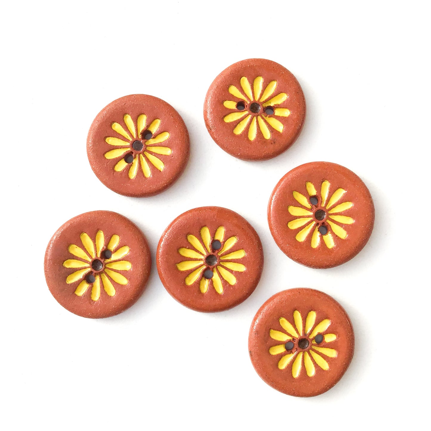 (Wholesale Accounts Only) 3/4" Daisy - round edge - red clay (ws-283)