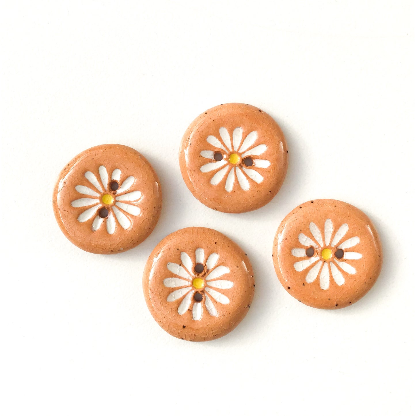 (Wholesale Accounts Only) 3/4" Daisy - round - pillowed - brown clay (ws-268)