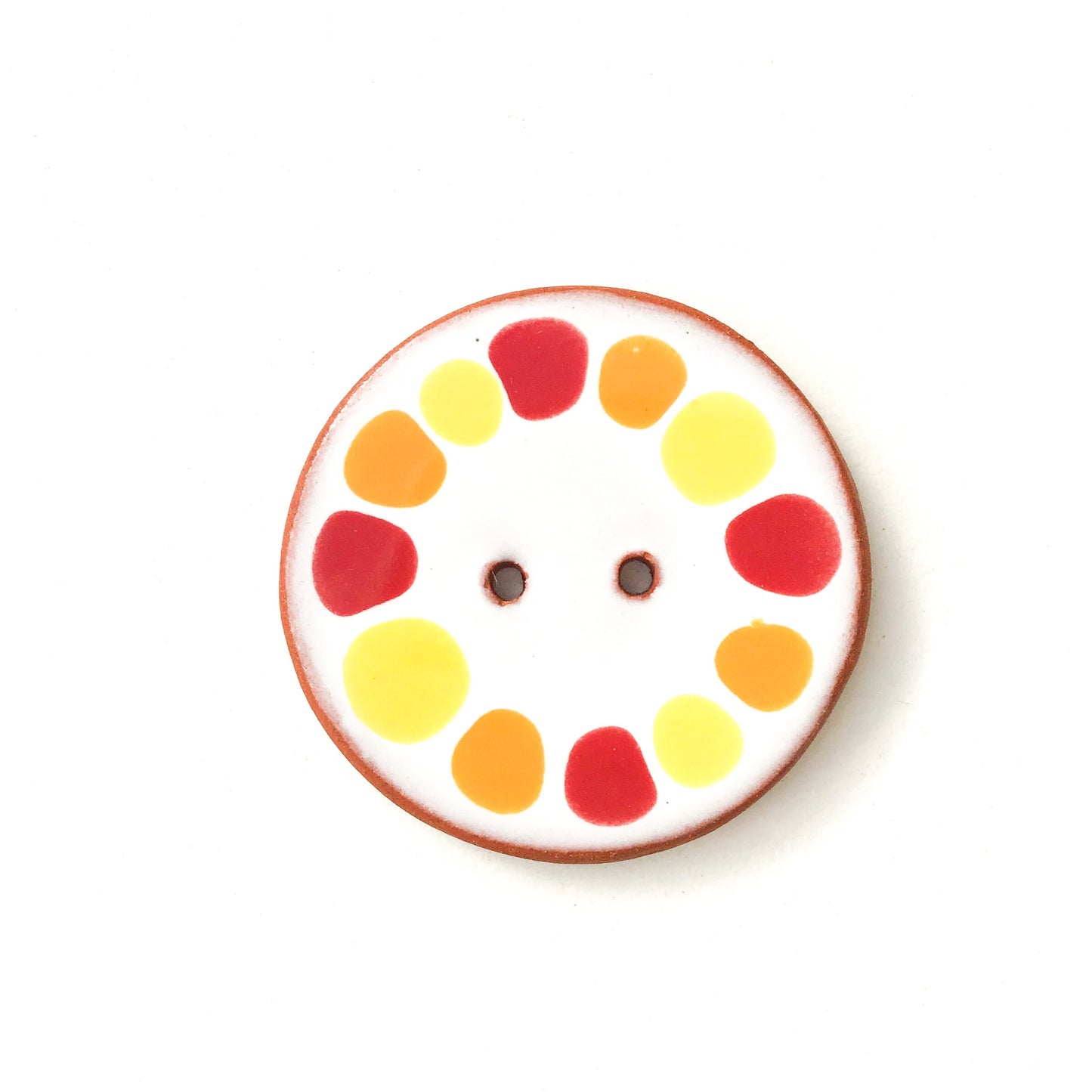 Colorful Dotted Buttons - Color Contrast Ceramic Buttons - 1 3/8" (ws-52)