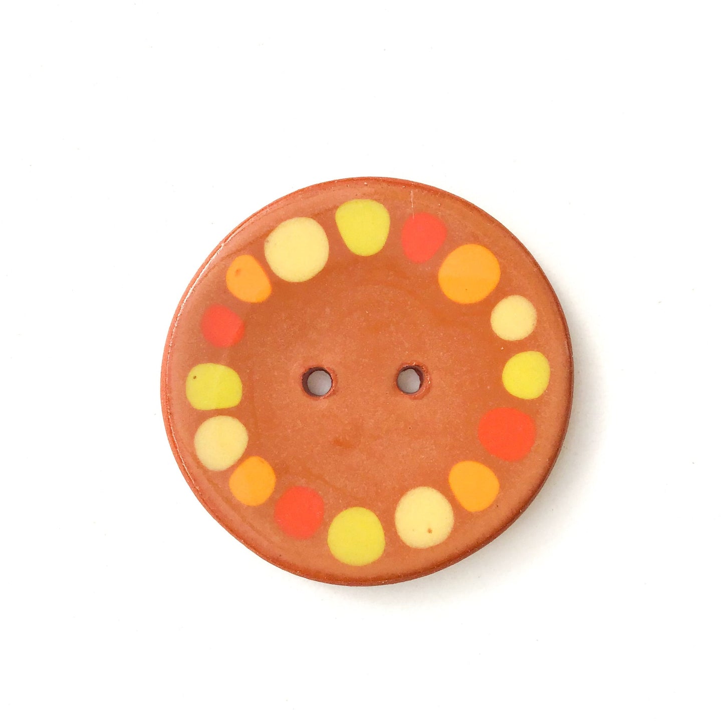 (Wholesale Accounts Only) 1 3/8" Cobblestone - round - flat - red clay
