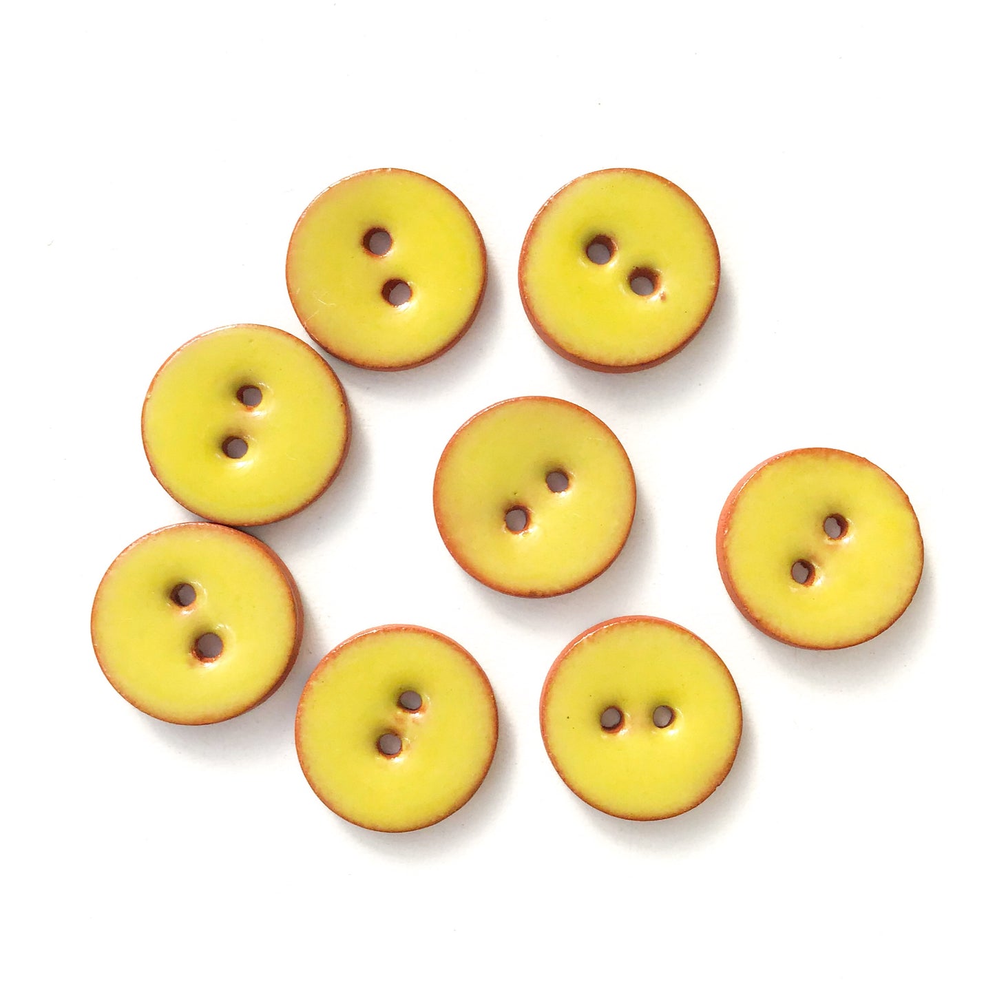 Chartreuse Ceramic Buttons - Clay Buttons - 5/8" - 9 Pack (ws-44)