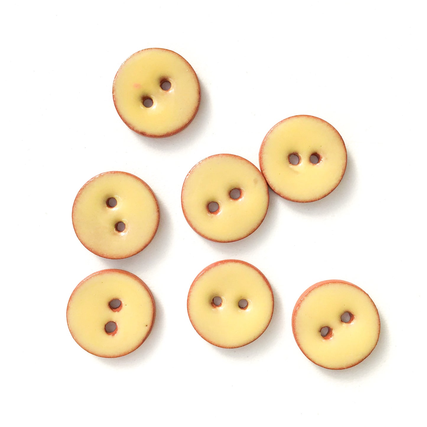 Creamy Yellow Ceramic Buttons - Clay Buttons - 5/8" - 7 Pack (ws-59)