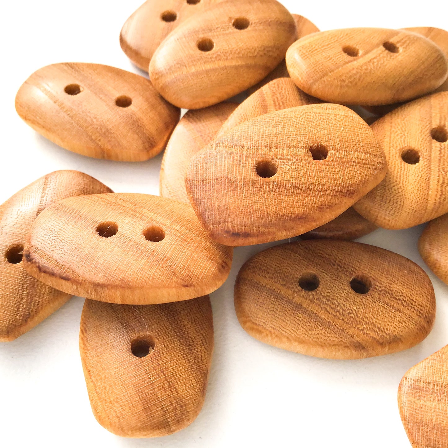 American Elm Wood Buttons - Rectangular Wood Buttons - 3/8" x 1  1/16"