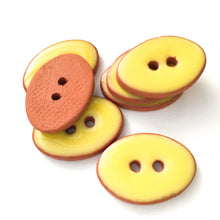 Load image into Gallery viewer, Bright Yellow Oval Clay Buttons - 5/8&quot; x 7/8&quot; - 7 Pack (ws-19)