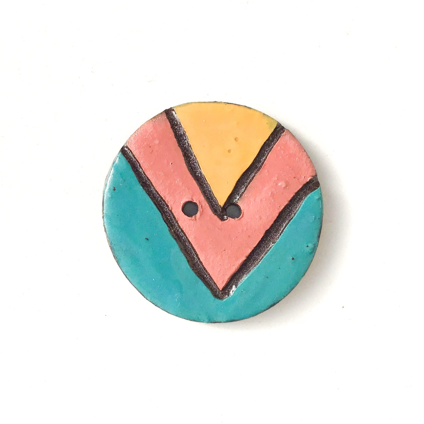Crazy Quilt Colorful Ceramic Buttons - Contemporary Ceramic Buttons - 1 3/8"