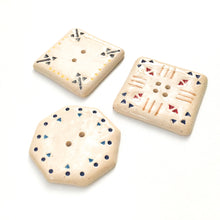 Load image into Gallery viewer, Large Stamped Ceramic Buttons - Southwestern Style Ceramic Buttons - 1 1/2&quot;
